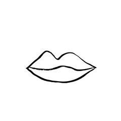 Hand Drawn Lips Icon