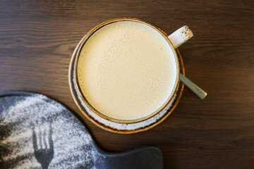 a cup of coffee with milk. cappuccino .raf         - obrazy, fototapety, plakaty