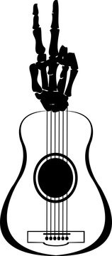 Guitar Music With Hand   Vector Logo Svg Cut File Cricut Silhouette And For T-shirts