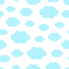 Poster Seamless pattern cloud ornament buffalo plaid vector illustration © Ирина Шишкова