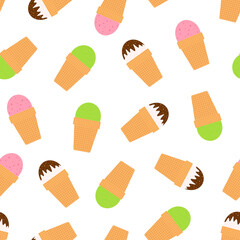 Seamless pattern ice cream vector illustration
