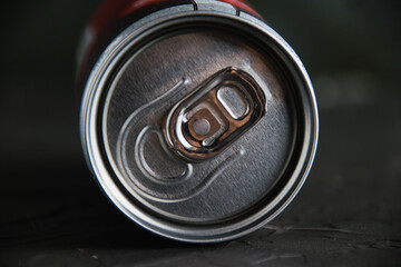 Jar of delicious cold soda drink on a dark background. Feeling cool on a hot summer day