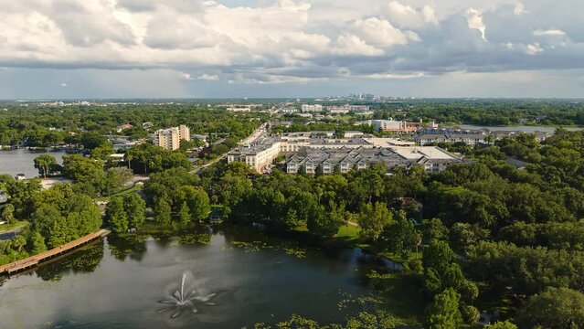 Aerial Time-Lapse video of Maitland, Florida. June 2022