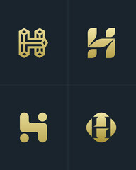 H Letter Logotype Vector Monogram Trademark Set-1 - Luxury And Elegant