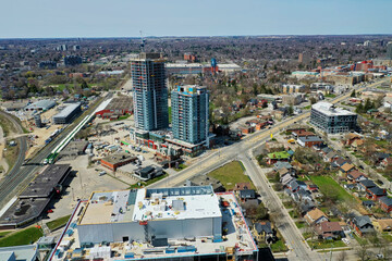 Naklejka premium Aerial of Kitchener, Ontario, Canada in late spring