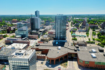 Aerial view of Kitchener, Ontario, Canada in late spring - 514053199
