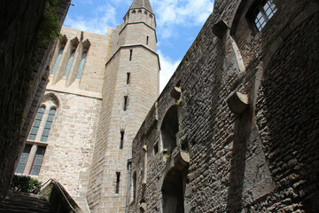 Fototapeta premium abbey at mont-saint-michel in normandy (france) 