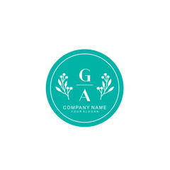 GA Beauty vector initial logo	