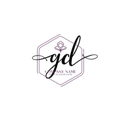GD signature logo template vector	