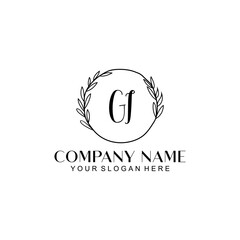 Obraz premium GI Beauty vector initial logo 