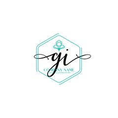 GI signature logo template vector	