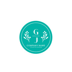 GJ Beauty vector initial logo 