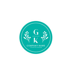 GK Beauty vector initial logo 