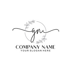 GN signature logo template vector	