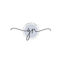 GR signature logo template vector	