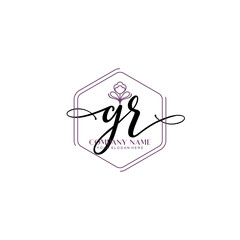 GR signature logo template vector	