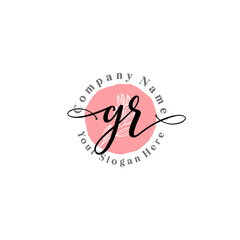 GR signature logo template vector	