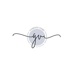 GV signature logo template vector