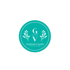 Obraz premium GV Beauty vector initial logo
