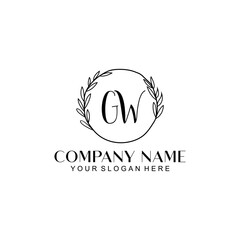 GW Beauty vector initial logo