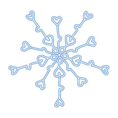 Fantasy blue snowflake vector illustration isolated on white background