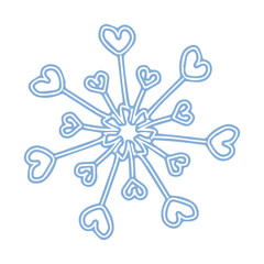 Beautiful fantasy blue snowflake vector illustration isolated on white background