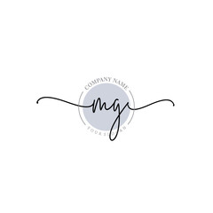 MG signature logo template vector