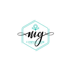 MG signature logo template vector