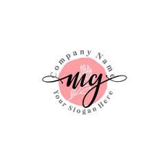 MG signature logo template vector