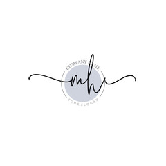 MH signature logo template vector