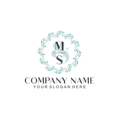 MS Beauty vector initial logo