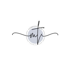 MT signature logo template vector