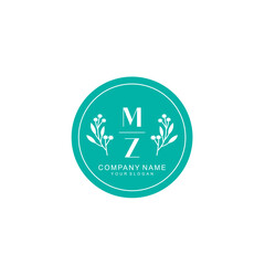 MZ Beauty vector initial logo