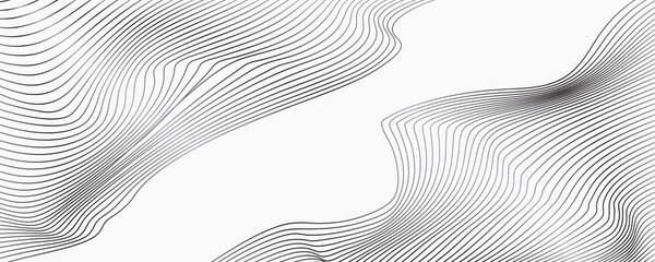Abstract wave vector texture black line style on white background for your design, banner, social media post. Vector 10 eps