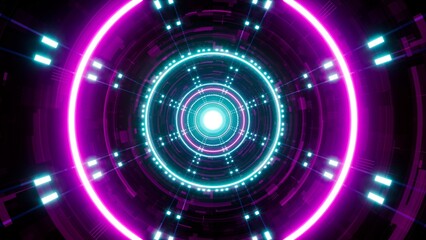 Futuristic Neon Light Cyber Way