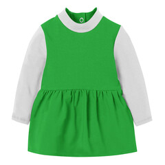 Give a boost to your designing activity by using this Sweet Baby Girl Dress Mockup In Classic Green Color.