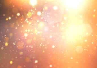 Golden festive holiday xmas background illustration.Yellow blur holiday glitter.Orange elegant glowing texture.
