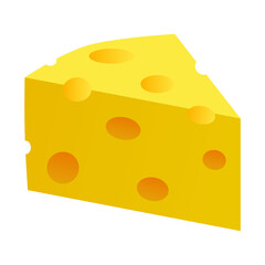 Nice cheese. A piece of cheese with holes. Vector