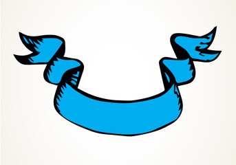 Waving banner for the inscription. Vector drawing