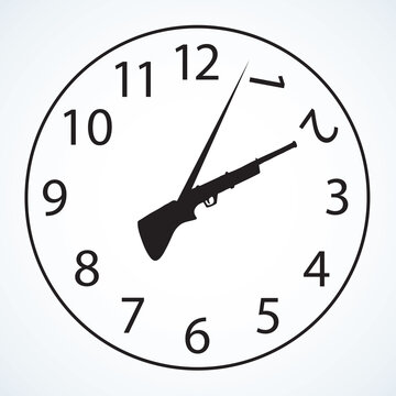 Clock face. Vector drawing icon