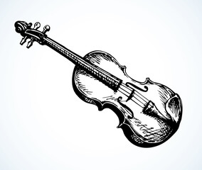 Still life with a violin. Vector drawing © Marina