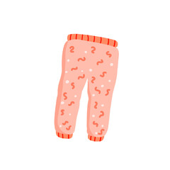 Baby pants. Infant clothes and pajamas with pattern. Cartoon illustration