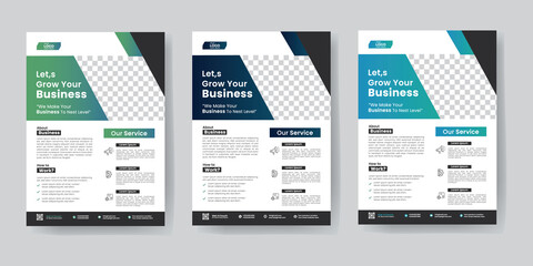 Corporate business flyer template design set with blue, magenta, advertise, marketing, business proposal, promotion,
 publication, cover page, vector template design, Geometric shape, and leaflets. 