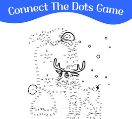 connect the dots, draw game, kids puzzle work sheet,  Christmas puzzle,