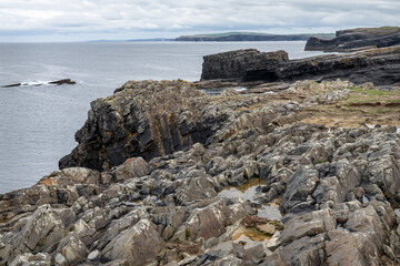 Fototapeta na wymiar The North side cliffs of Loophead Peninsular, County Clare, Ireland