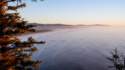 Scenic view of the Pacific Ocean and Oregon coast from Cape Trail, Cape Lookout State Park,...