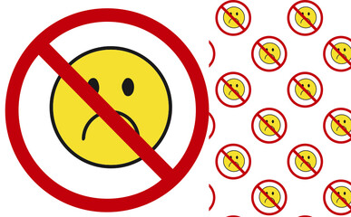 sign forbidden to be sad, fight against depression