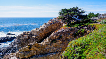 Rocky coastline in Big Sur, California