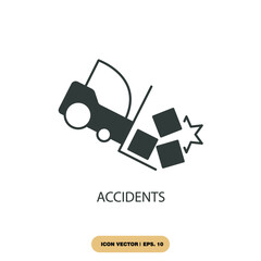 accidents icons  symbol vector elements for infographic web