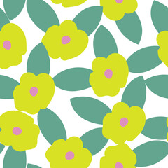 Seamless abstract vector cute floral pattern. 